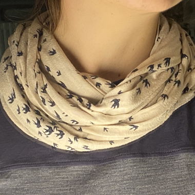 Scarf with bird prints