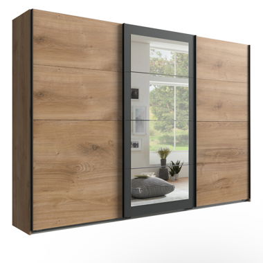 Schrank mit Schiebetür und Spiegel