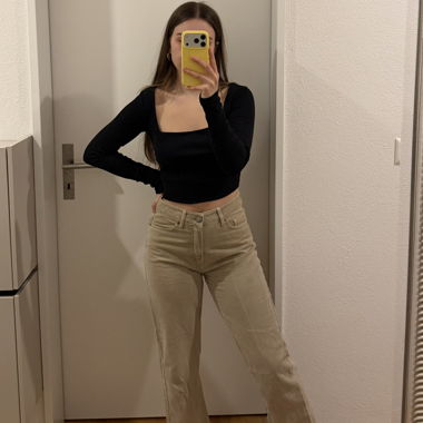 Beige High-Waist Pants