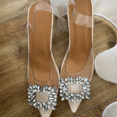 Strass-Ballerinas mit spitzer Spitze