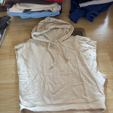 Beige Hoodie Sweatshirt
