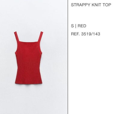 Red knit Top from Zara 