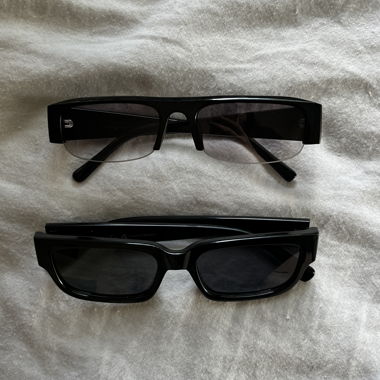 Lunettes de soleil rectangulaires noires Meller