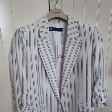 Blazer estivo bianco a righe Zara nuovo