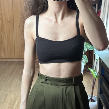 Black strappy crop top