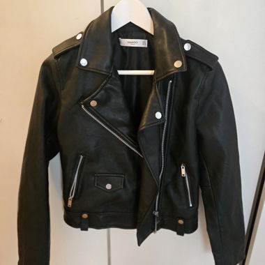 Giacca biker nera Mango