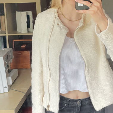 Beige Blazer Jacke