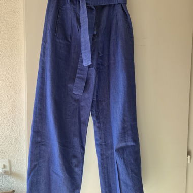 Sezane Bright Blue Wide-Leg Jeans