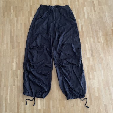 Motel Rocks black parachute pants 