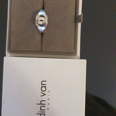 Anello Dinh Van oro bianco 18k misura 48