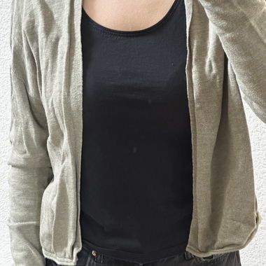 Cardigan in maglia verde oliva / Cardigan 