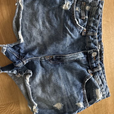 Hotpants in Jeans Blu con Strappi