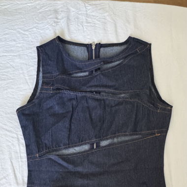 Denim zigzag top