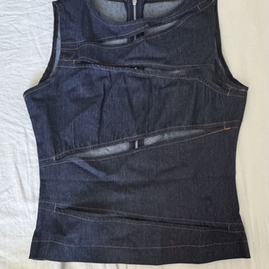 Denim zigzag top