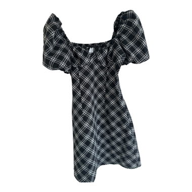 Mini abito scozzese nero