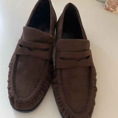 Loafers en daim marron