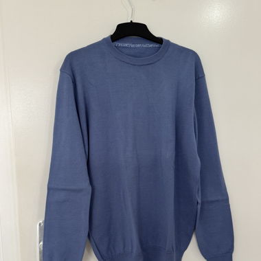 Pull en laine Mérinos bleu