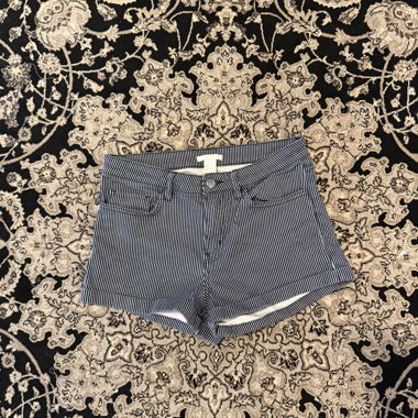 Short in denim a righe