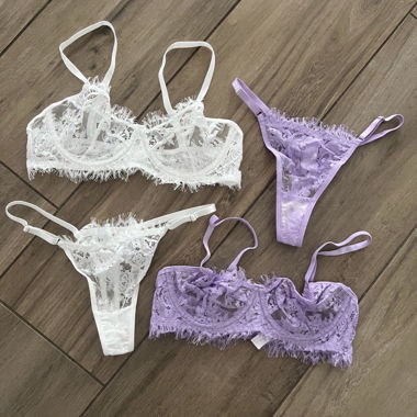 2 Lace Bras and Strings Set, Unworn, Size S