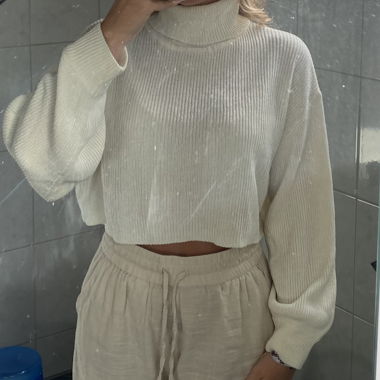 Strickpullover mit Kragen 