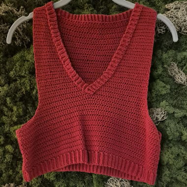 Top corto rosso (fatto a mano)