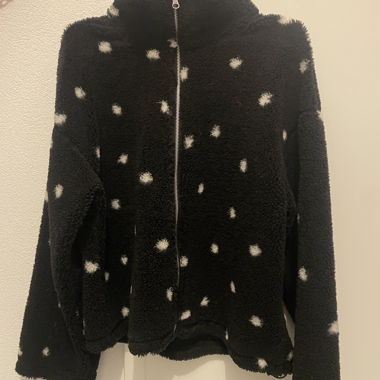 Giacca in pile MONKI nera a pois bianchi