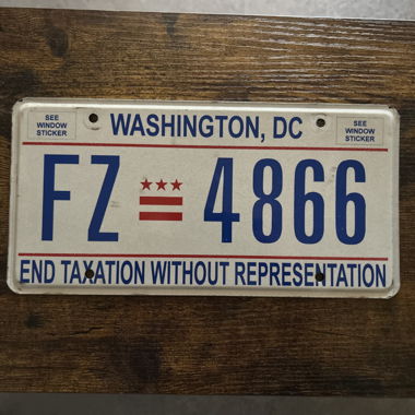 U.S. Autoschild, Washington D.C. FZ 4866