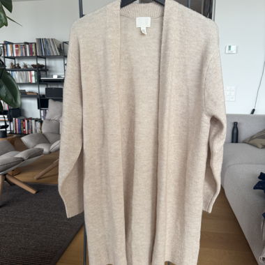 Long beige cardigan