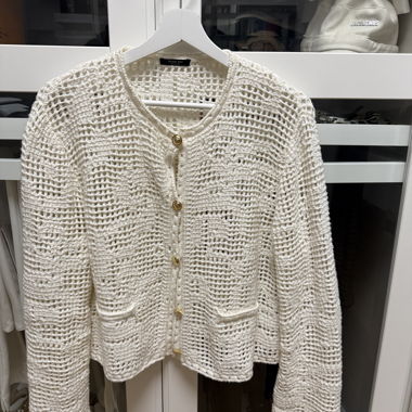 Cardigan all'uncinetto Massimo Dutti con bottoni dorati