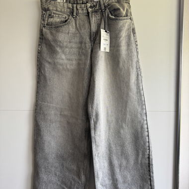 Grey wide-leg Bershka jeans