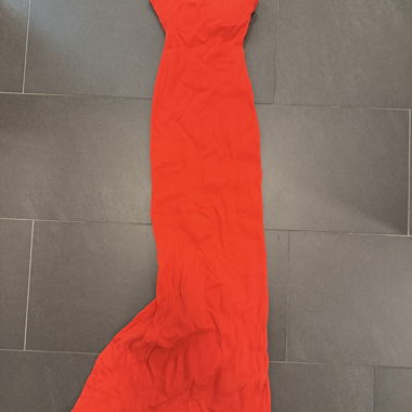 Rotes Plisseekleid XS