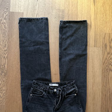 Black straight leg jeans