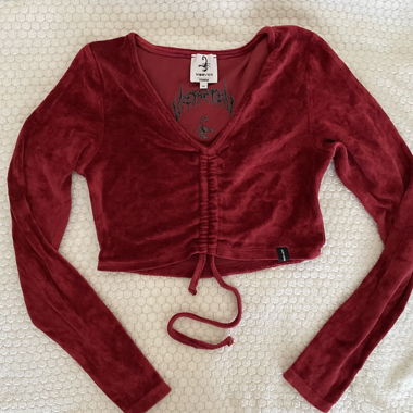 Bordeaux Samt-Top Gr. 34