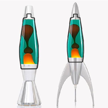 Mathmos Astrobaby Flasche Lavalampe Grün-Orange