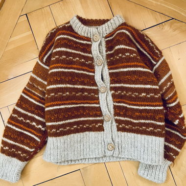 Favourite Striped Cardigan in Brown and Beige