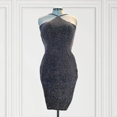 Sparkling Bodycon Party Dress with Integrated Bra