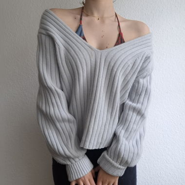 Hellblauer Merinopullover