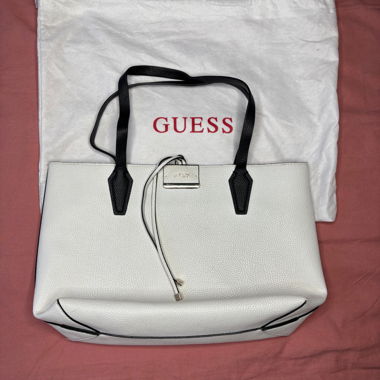 Sac cabas Guess blanc et noir