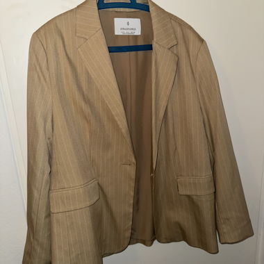 Blazer beige a righe Stradivarius Tg. L