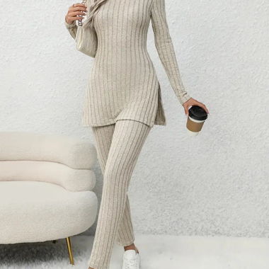 Cozy Two-Piece Set with Stripes,Size S,worn once