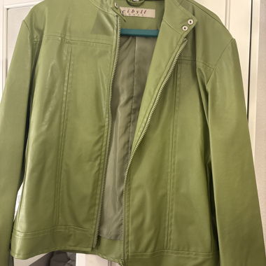 Giacca in pelle vintage verde