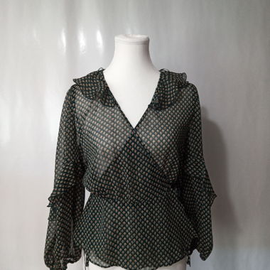 ZARA chiffon blouse with pattern, size M
