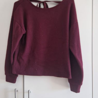 Maglione bordeaux con pizzo