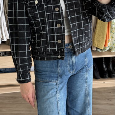 Giacca di jeans a quadri