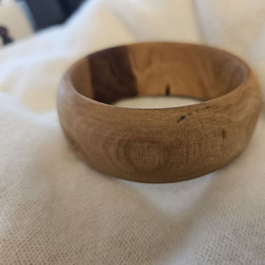 Wide solid olive wood bracelet