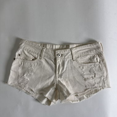Shorts en denim beige délavé