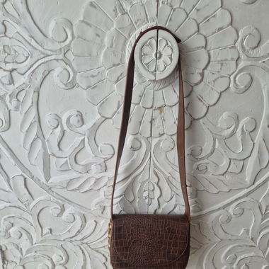 Braune Leder-Schultertasche
