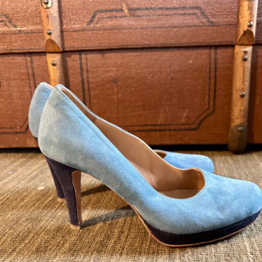 Plateau High Heels blau (Gr. 38)