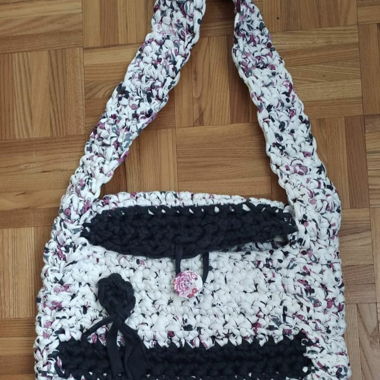 Borsa a tracolla all’uncinetto, artigianale 