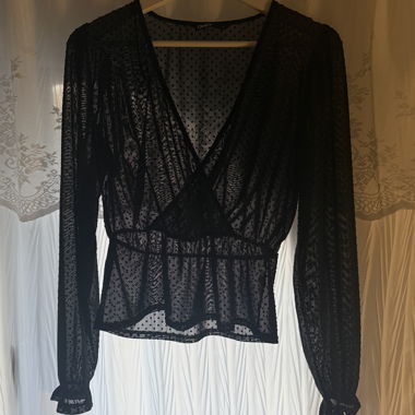 Polka Dot Bluse Schwarz